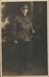 Uniformed Soldier, Walter Scott, Sailed from Sydney March 29, 1916 Postcard