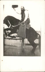 Man Posing on Horse Postcard