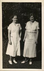 Two young ladies in white Benton Harbor, MI House of David Postcard Postcard Postcard