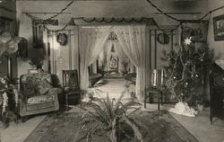 Room with Decorated Tree, Chairs and Plants Postcard