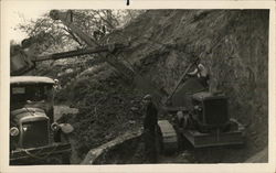 Two Men Using an Excavator House of David Postcard Postcard Postcard