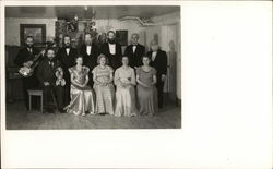 Group of Men and Women in Evening Apparel Posing for Photo Benton Harbor, MI House of David Postcard Postcard Postcard