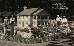 Model House, Zoo Garden - Four Men Standing Nearby Benton Harbor, MI House of David Postcard Postcard Postcard