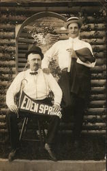 Two Men with Cigars, Eden Springs Postcard