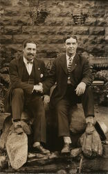 Two Well Dressed Men Shaking Hands Benton Harbor, MI House of David Postcard Postcard Postcard