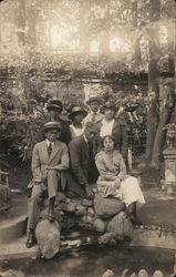 African-American Group of Seven Posing on Rocks Near Water Benton Harbor, MI House of David Postcard Postcard Postcard