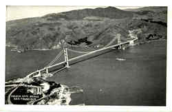 Airplane View Of The Golden Gate Bridge San Francisco, CA Postcard Postcard