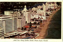 Fabulous Hotel Row Along Golden Sands At Miami Beach Postcard