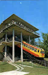 Incline Car And Station At The Top Of Lookout Mountain Postcard