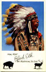 Black Elk Mt. Rushmore, SD Native Americana Postcard Postcard