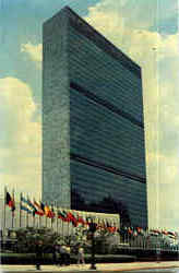 Flags On Display At U. N New York City, NY Postcard Postcard