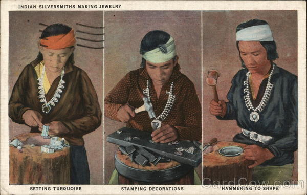 indian-silversmiths-making-jewelry-postcard