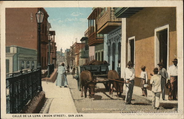 Calle de La Luna (Moon Street) San Juan, Puerto Rico Postcard