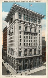 Manufacturers' Club, Broad and Walnut Streets Philadelphia, PA Postcard Postcard Postcard