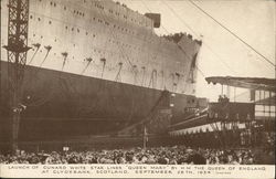 Launch of Cunard White Star Liner "Queen Mary" By H M The Queen of England September 26th, 1934 Postcard