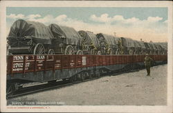 Supply Train on Railroad Cars Postcard