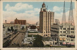 Ocean Ave, Looking East Long Beach, CA Postcard Postcard Postcard