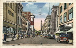 Adams Street Looking West Toledo, OH Postcard Postcard Postcard