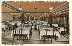 Portion of Famous Hotel Rosslyn Dining Room. Fifth and Main Streets Postcard