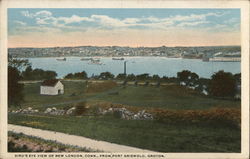 Bird's Eye View of New London from Port Griswold, Groton Connecticut Postcard Postcard Postcard