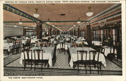 Portion of Famous Hotel Rosslyn Dining Room Postcard