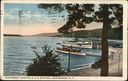 Steamboat Landing, D. & H. Station Lake George, NY Postcard Postcard Postcard