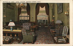 Section of Lobby, Hotel Vincent Postcard