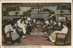 Ye Alpine Tavern - Great Fireplace Postcard