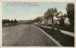 Crescent Drive, Beverly Hills, Los Angeles County Postcard