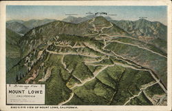 Birds-eye View of Mount Lowe California Postcard Postcard Postcard