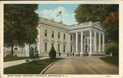 White House, President's Entrance Washington, DC Washington DC Postcard Postcard Postcard