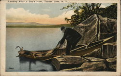 Landing After a Day's Hunt Tupper Lake, NY Postcard Postcard Postcard