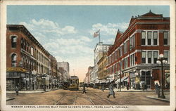 Wabash Avenue Looking West from Seventh Street Terre Haute, IN Postcard Postcard Postcard