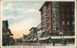 State Street West from Main Rockford, IL Postcard Postcard Postcard