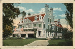 W.A. Wilur Residence, South Side Bethlehem, PA Postcard Postcard Postcard