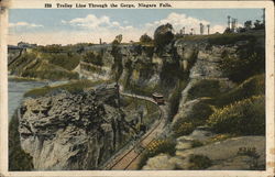 Trolley Line Through the Gorge, Niagra Falls. Postcard