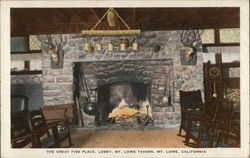 The Great Fire Place, Lobby, Mt. Lowe Tavern Mount Lowe, CA Postcard Postcard Postcard