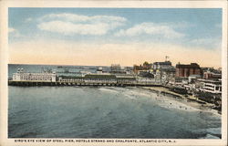 Bird's-eye View of Steel Pier, Hotel Strand and Chalfonte Postcard