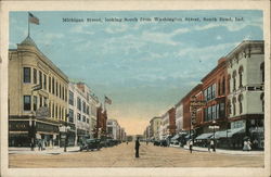 Michigan Street Looking South from Washington Street South Bend, IN Postcard Postcard Postcard