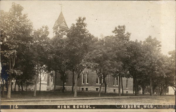 High School Auburn, NE Postcard