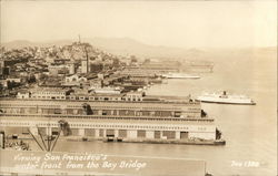 Viewing San Francisco's Water Front From the Bay Bridge Postcard