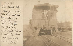 Workers Posing on Caboose in Rail Yard, Pine Bluff, Arkansas Depots Postcard Postcard Postcard