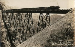 Puente de "Salsipuedes", E.C. Sud-Pacifico Trains, Railroad Postcard Postcard Postcard