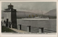 "Empress" Passing Brockton Lighthouse Postcard