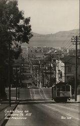 Cable Cars on Fillmore Street Hill Postcard