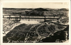 Birdseye View Grand Coulee Dam Washington Postcard Postcard Postcard