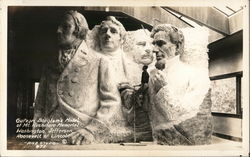 Gutzon Borglum's Model of Mt. Rushmore Memorial - Washington, Jefferson, Roosevelt & Lincln Postcard