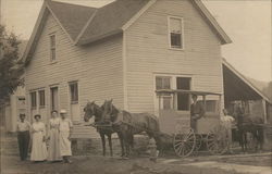 1909 Longyear Bakery Delivery Wagon, Horses Phoenicia, NY Postcard Postcard Postcard