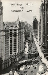 Looking North on Michigan Ave. Chicago, IL Postcard Postcard Postcard