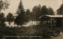 Yorks Log Village, Look Lake Rangeley, ME Postcard Postcard Postcard